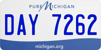 MI license plate DAY7262