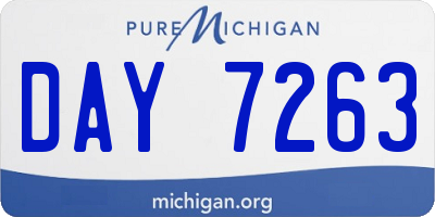 MI license plate DAY7263
