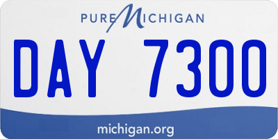 MI license plate DAY7300
