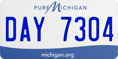MI license plate DAY7304