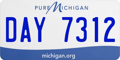 MI license plate DAY7312
