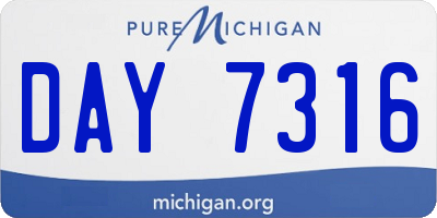 MI license plate DAY7316