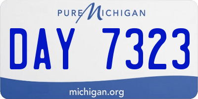 MI license plate DAY7323