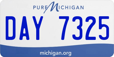 MI license plate DAY7325