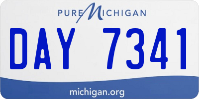MI license plate DAY7341