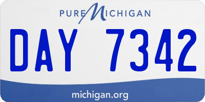 MI license plate DAY7342