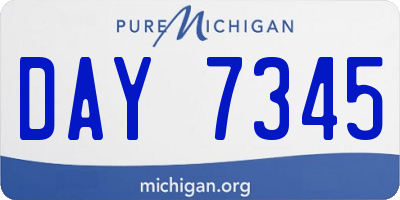 MI license plate DAY7345
