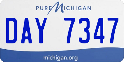 MI license plate DAY7347