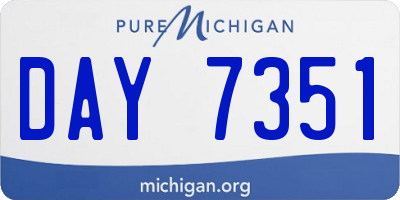 MI license plate DAY7351