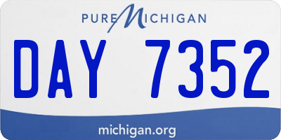 MI license plate DAY7352