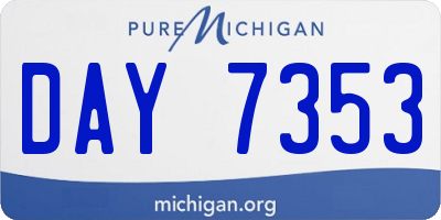 MI license plate DAY7353