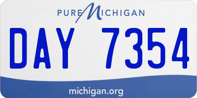 MI license plate DAY7354
