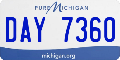 MI license plate DAY7360