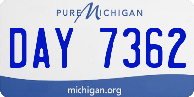 MI license plate DAY7362