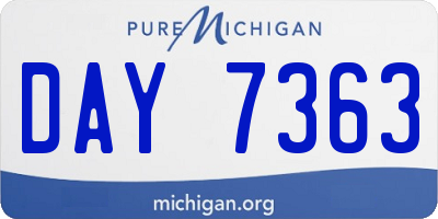 MI license plate DAY7363