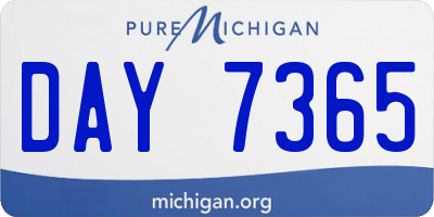 MI license plate DAY7365