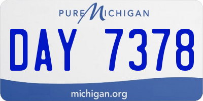 MI license plate DAY7378