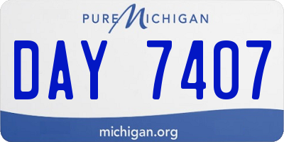 MI license plate DAY7407