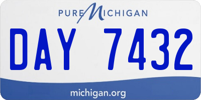 MI license plate DAY7432