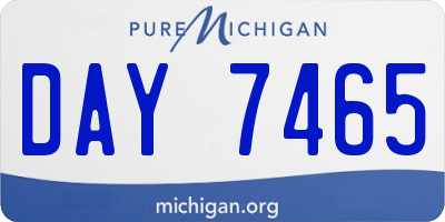 MI license plate DAY7465