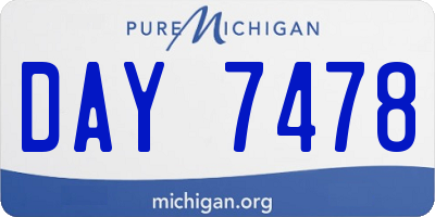 MI license plate DAY7478