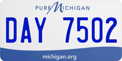 MI license plate DAY7502