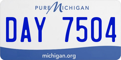 MI license plate DAY7504