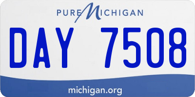 MI license plate DAY7508