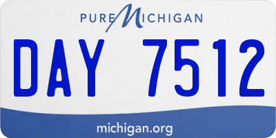 MI license plate DAY7512