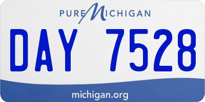 MI license plate DAY7528