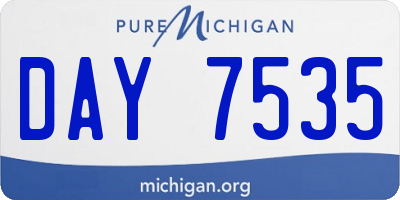 MI license plate DAY7535