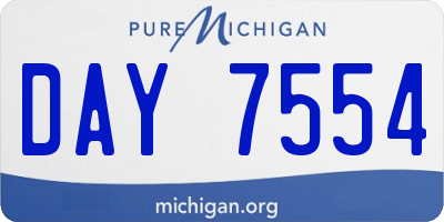 MI license plate DAY7554