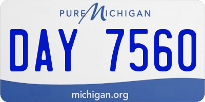 MI license plate DAY7560