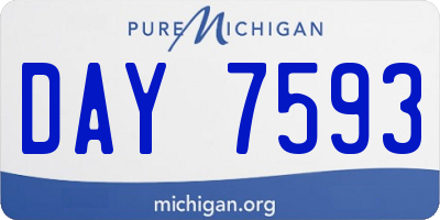 MI license plate DAY7593