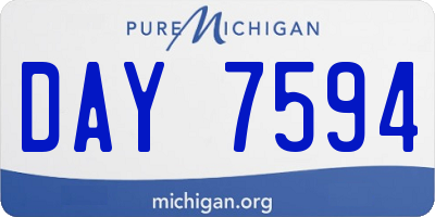 MI license plate DAY7594