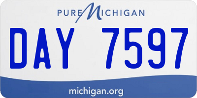 MI license plate DAY7597