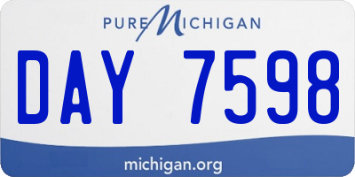 MI license plate DAY7598