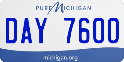 MI license plate DAY7600