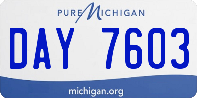 MI license plate DAY7603