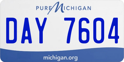 MI license plate DAY7604