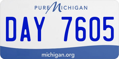 MI license plate DAY7605