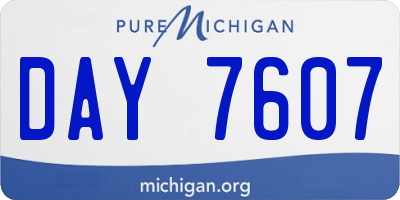 MI license plate DAY7607