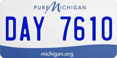 MI license plate DAY7610
