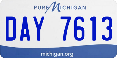 MI license plate DAY7613