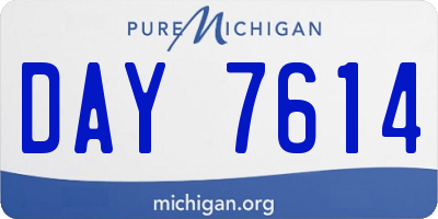 MI license plate DAY7614