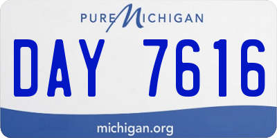 MI license plate DAY7616