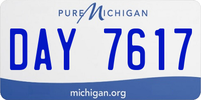 MI license plate DAY7617