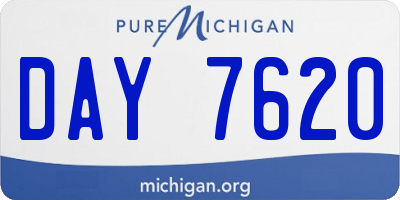 MI license plate DAY7620