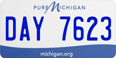 MI license plate DAY7623