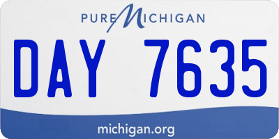 MI license plate DAY7635